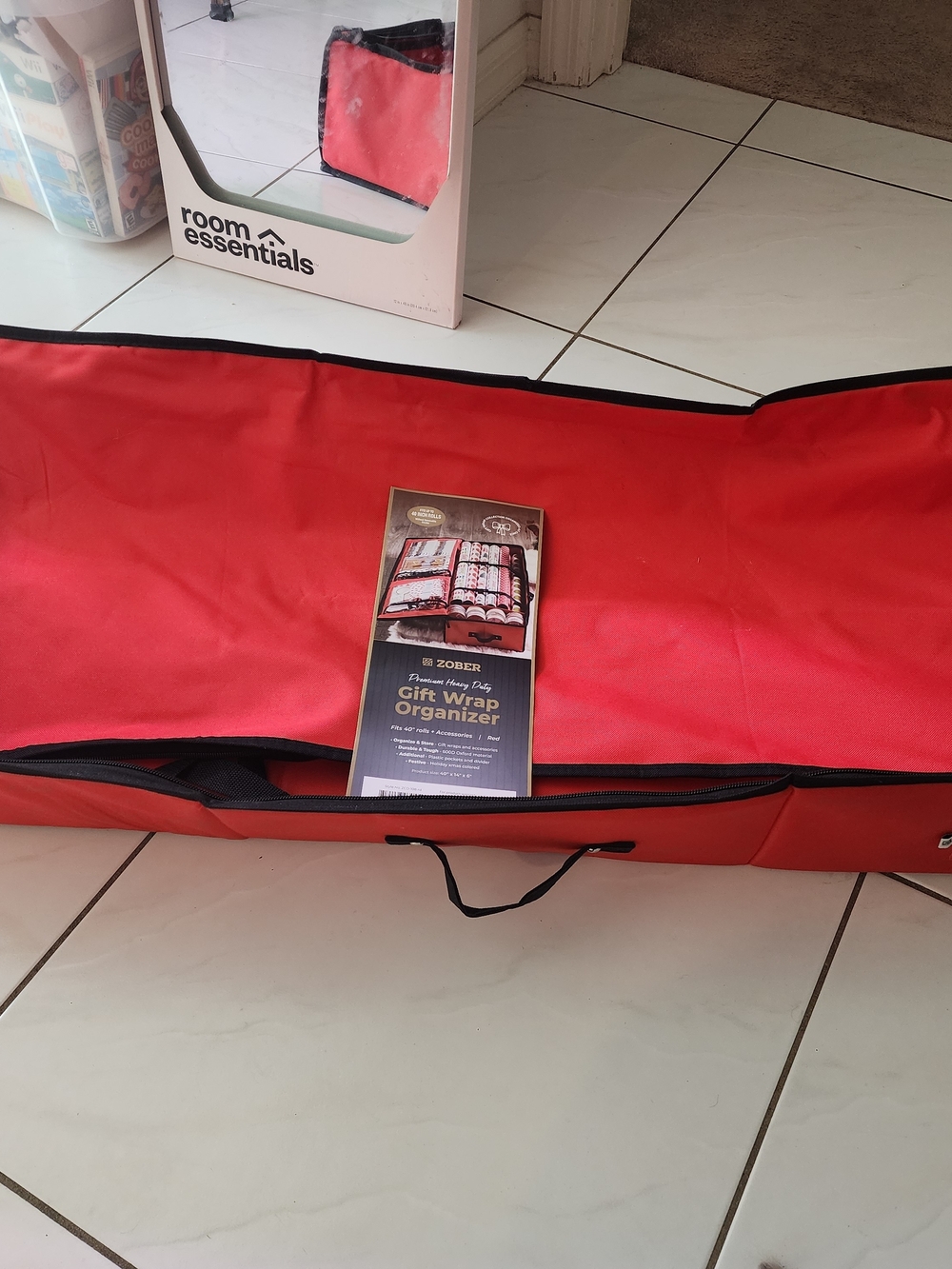 Room Essentials Red Gift Wrap Organizer